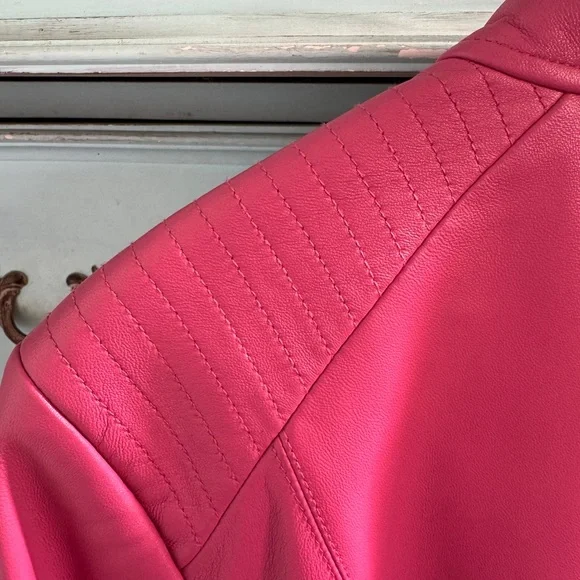 Valerie Stevens Vibrant Pink Leather Jacket - Picture 14 of 15